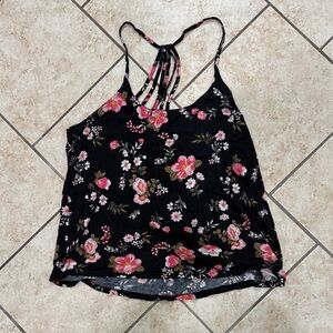 VENUS Black and Pink Floral Camisole